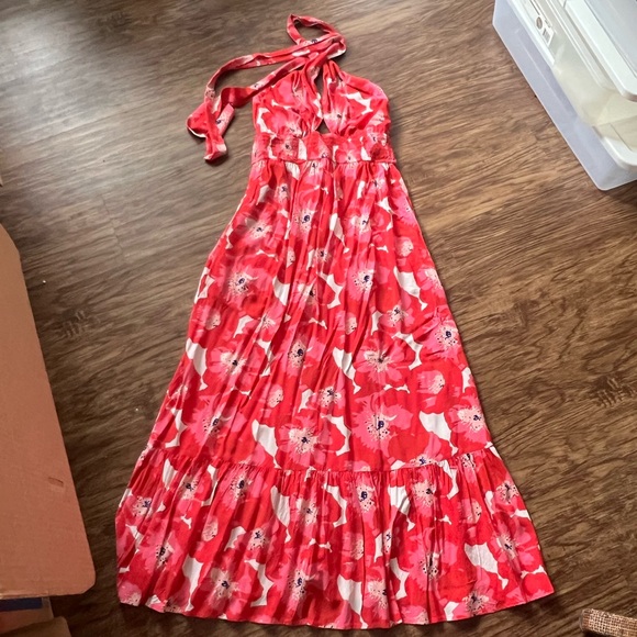 Zesica Dresses & Skirts - Floral Halter Maxi Dress - Red